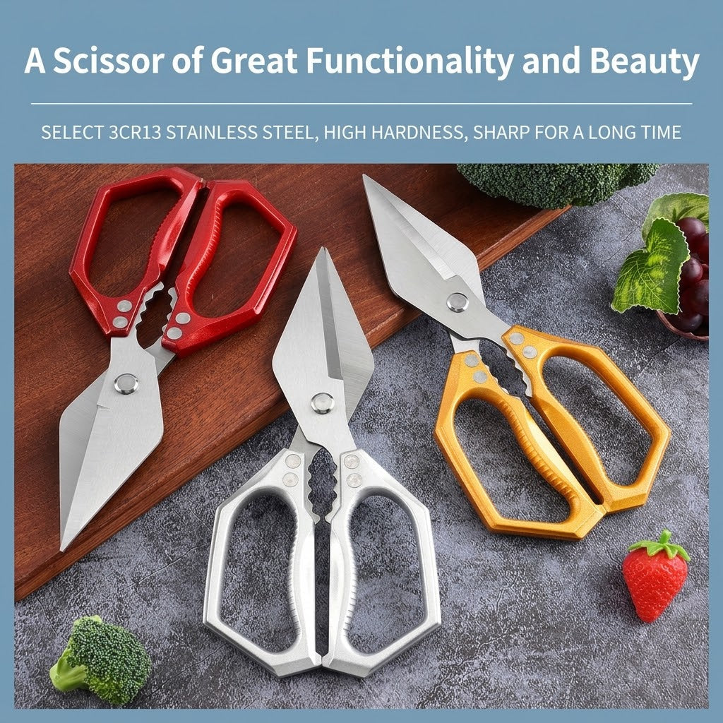 💯Japan's #1 Kitchen Scissors! ✂️Effortlessly Cut Poultry, Meat & More!