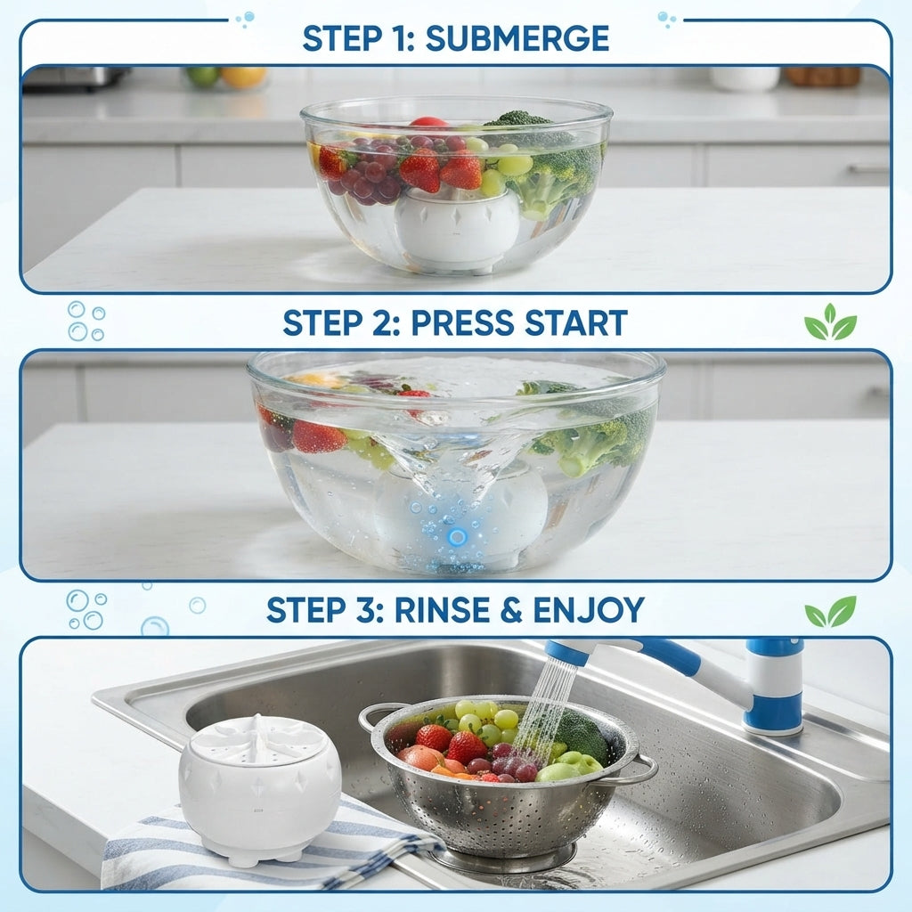 ZAVELY™ Vortex Fruit & Veggie Washer💧Deep-Clean Your Produce in 60 Seconds — No Scrubbing, No Chemicals. 💧