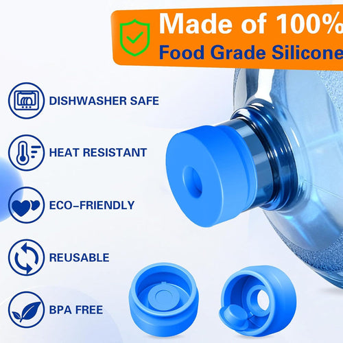 Reusable Silicone Water Container Cap💧 No More Leaks. No More Wasted Drops. Just Pure, Safe Water.