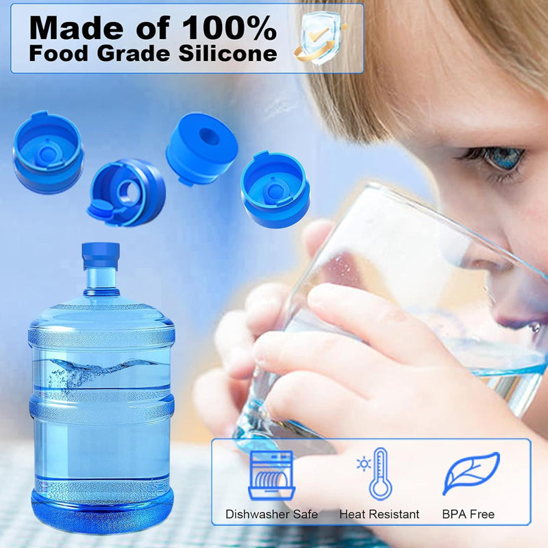 Reusable Silicone Water Container Cap💧 No More Leaks. No More Wasted Drops. Just Pure, Safe Water.
