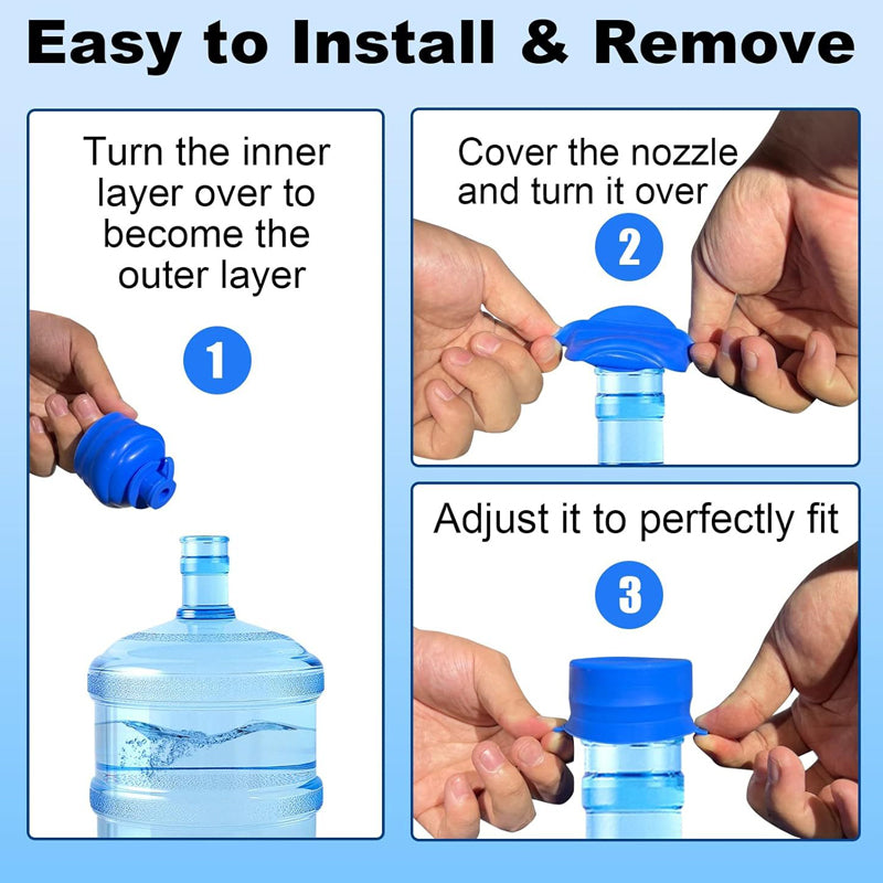 Reusable Silicone Water Container Cap💧 No More Leaks. No More Wasted Drops. Just Pure, Safe Water.