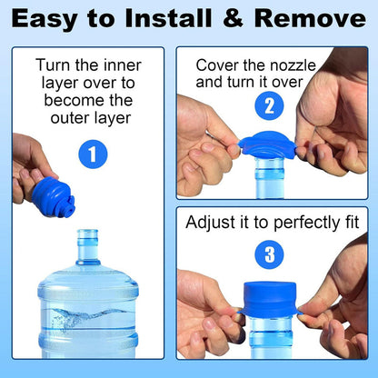 Reusable Silicone Water Container Cap💧 No More Leaks. No More Wasted Drops. Just Pure, Safe Water.